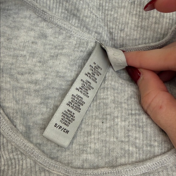 SKIMS Sheer Cotton Rib Crewneck Tank Light Heather Gray Small SOLD OUT - Picture 4 of 9